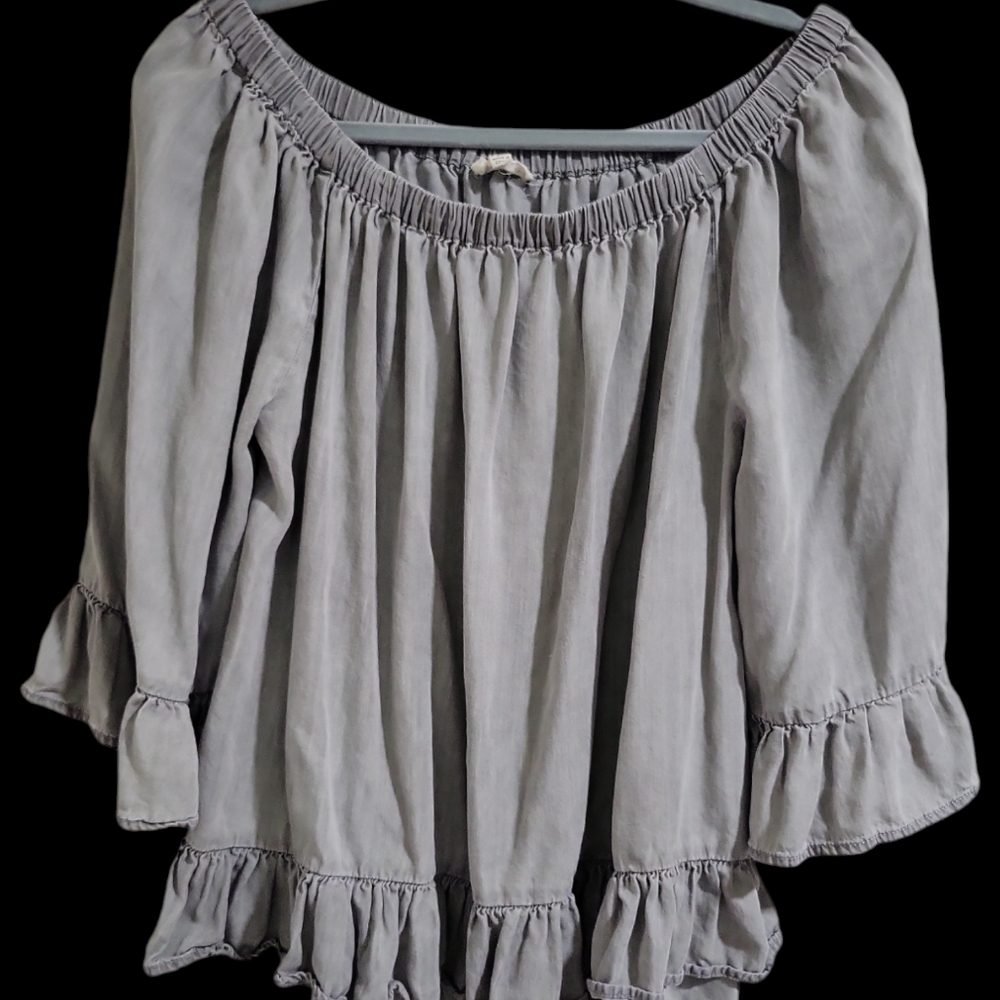 Jane And Delancey Women's Off Shoulder Peasant Blouse Size XL Ruffle Hi Low - Picture 5 of 10